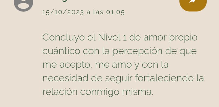 TESTIMONIO AMOR PROPIO CUANTICO NIVEL 1